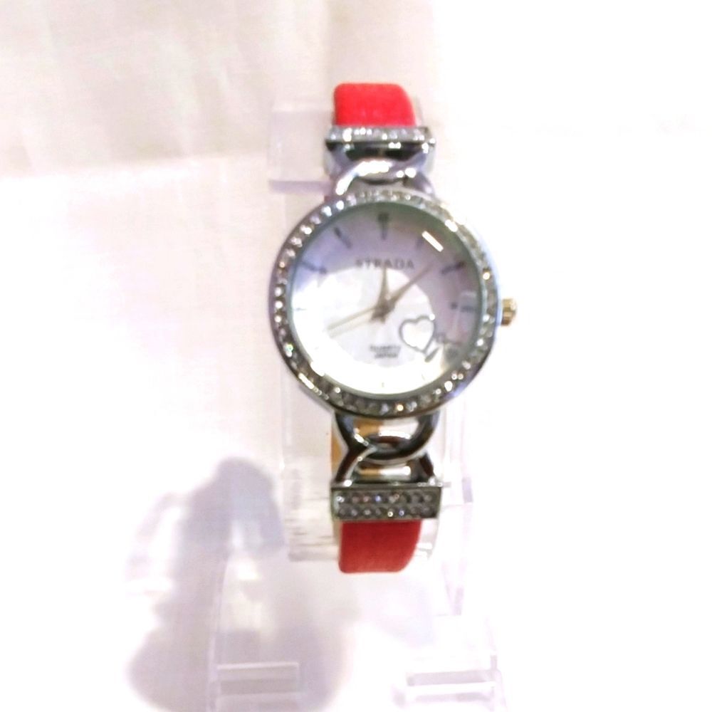 STRADA Watch Austrian Crystal Pink Band